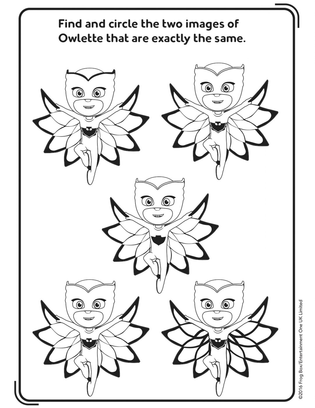 Pj masks activity pages to print at home