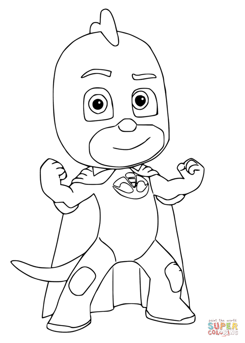 Gekko from pj masks coloring page free printable coloring pages