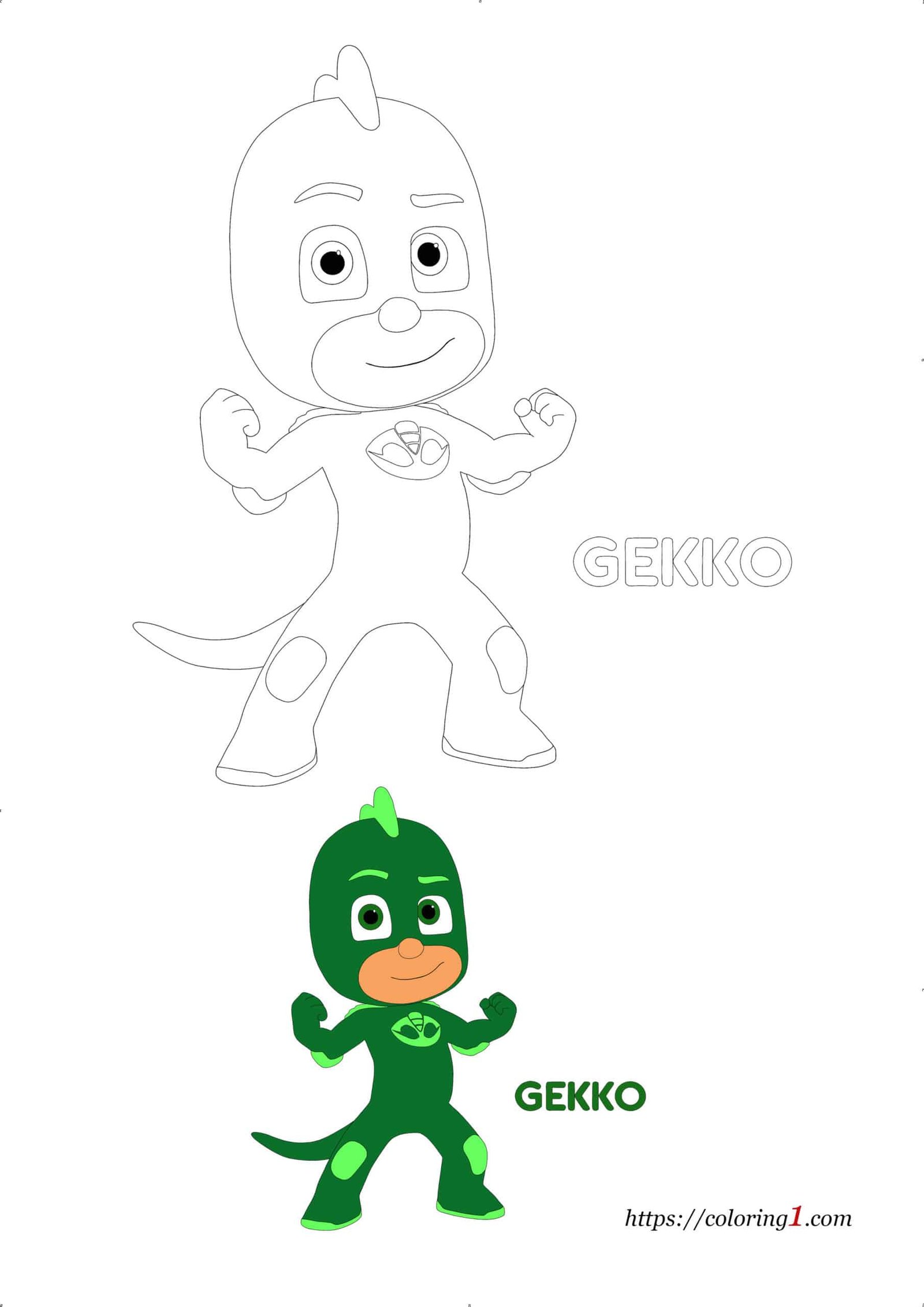 Pj masks gekko coloring pages