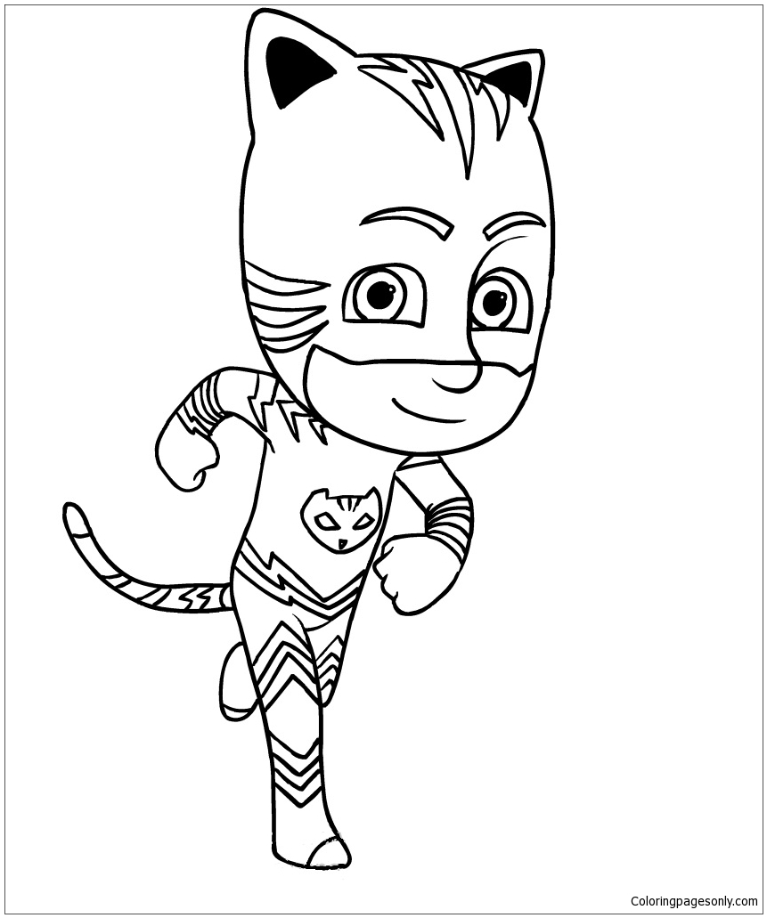 Catboy of pj masks coloring page