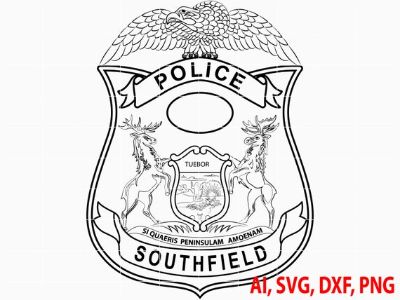 Placa de policãa estatal de southfield logotipo sello personalizado ai vector svg dxf png digital