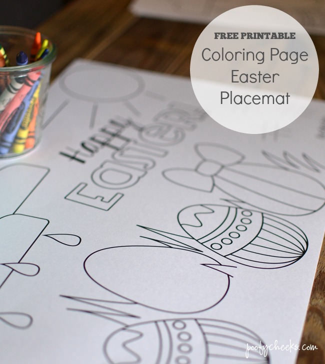 Printable easter coloring page placemats