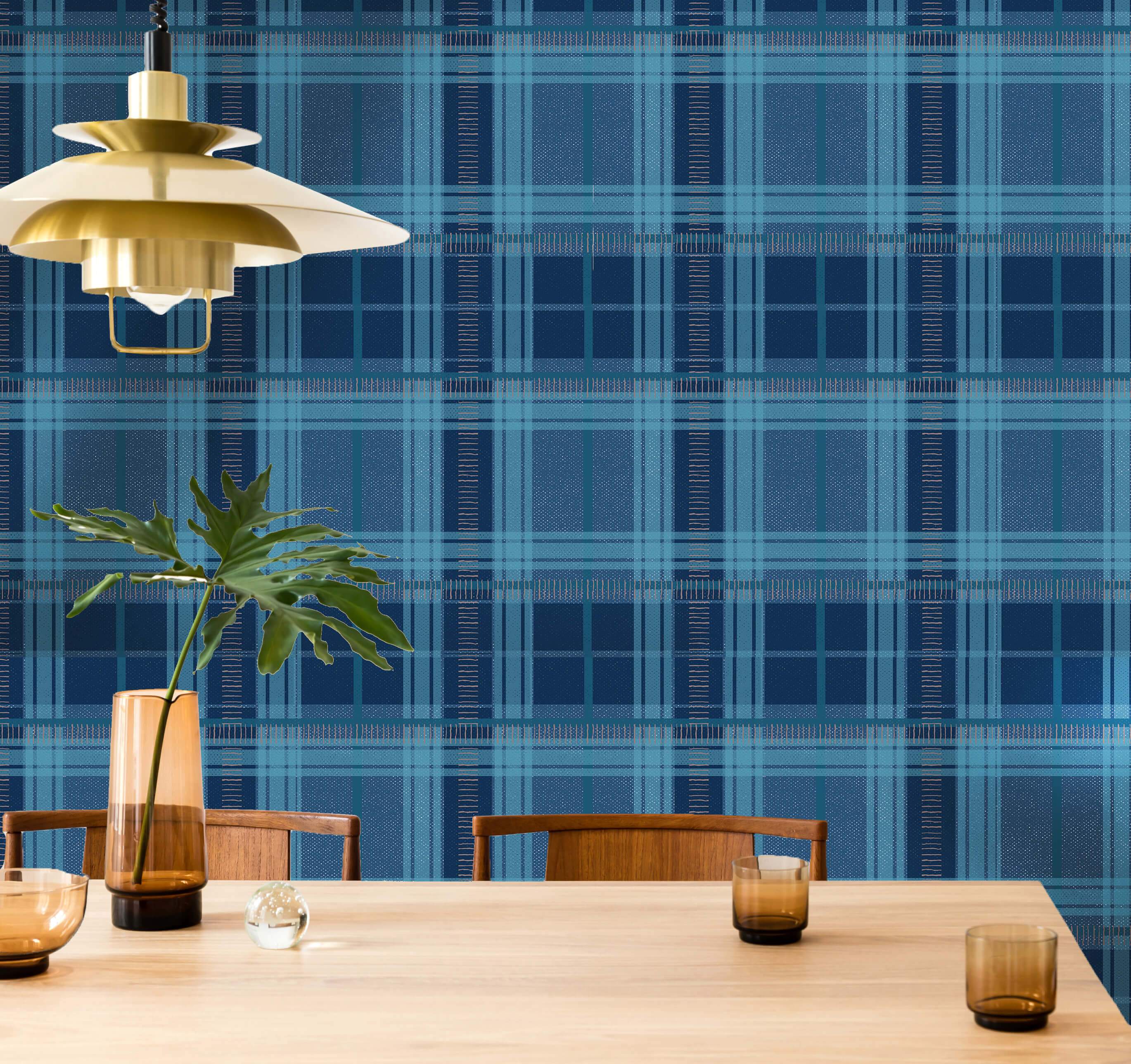 plaid peel and stick wallpaper