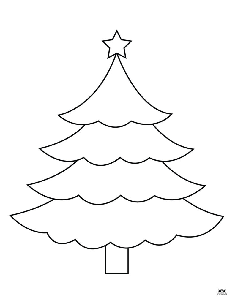 Christmas tree coloring pages templates