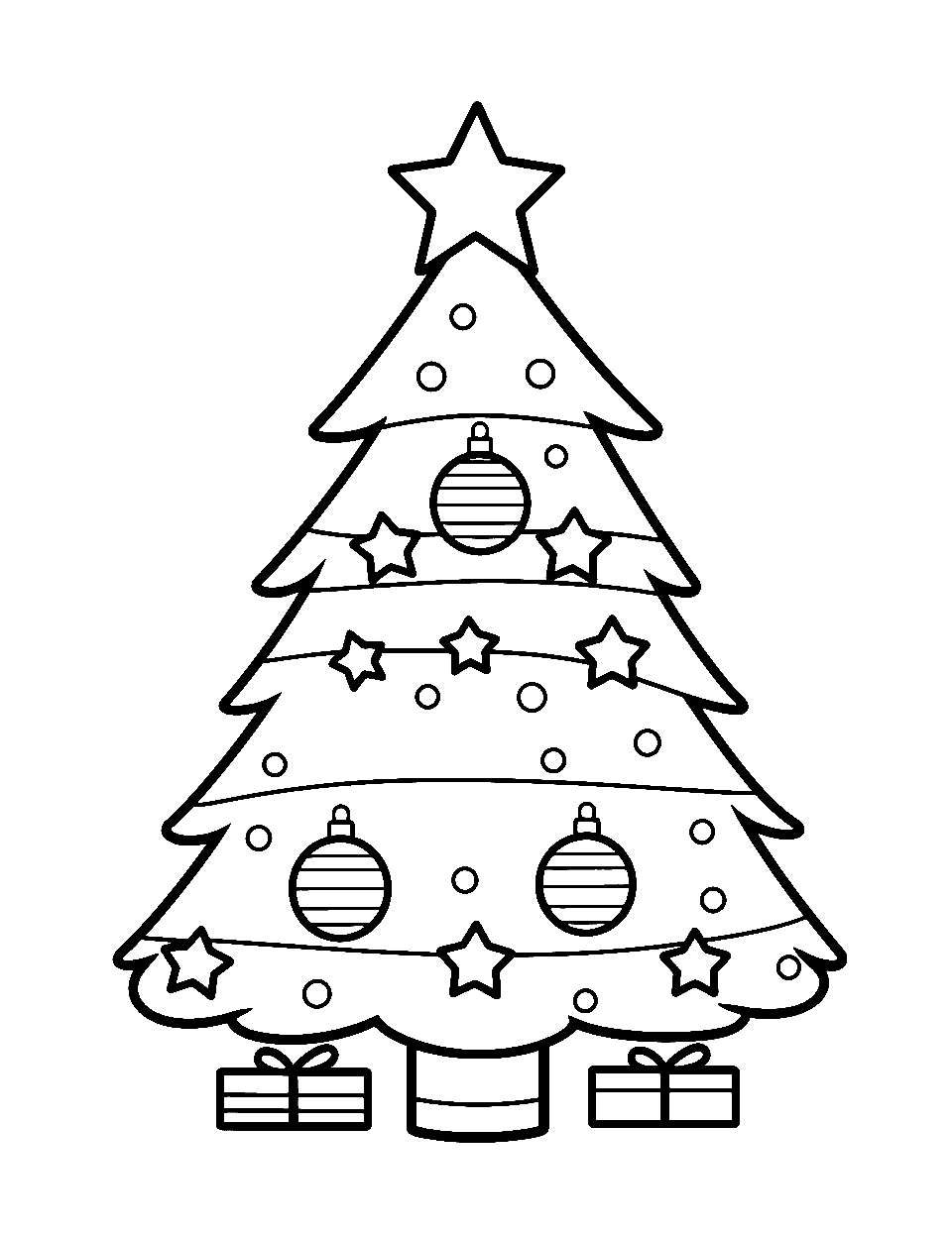 Christmas tree coloring pages free printables