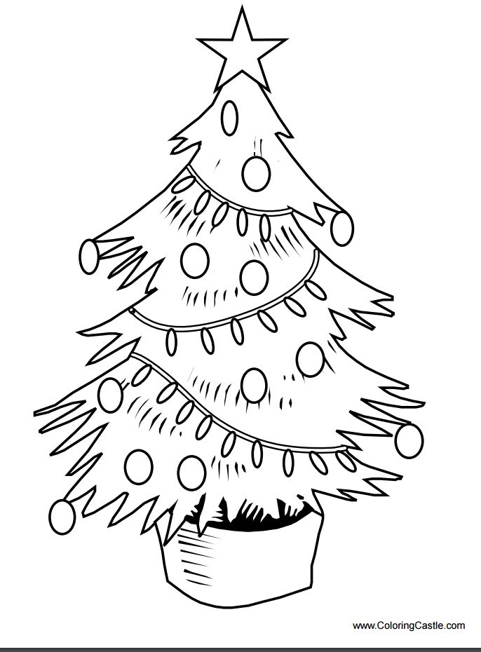 Free christmas tree coloring pages for the kids