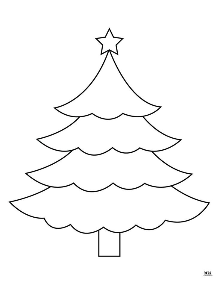 Christmas tree coloring pages templates