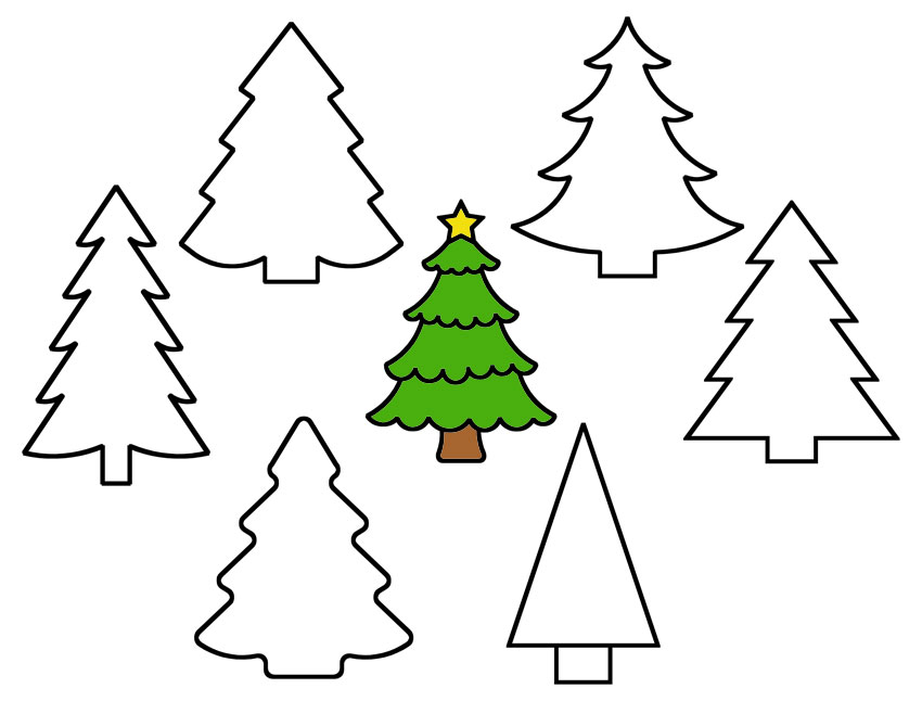 Christmas tree template free printable christmas tree outlines