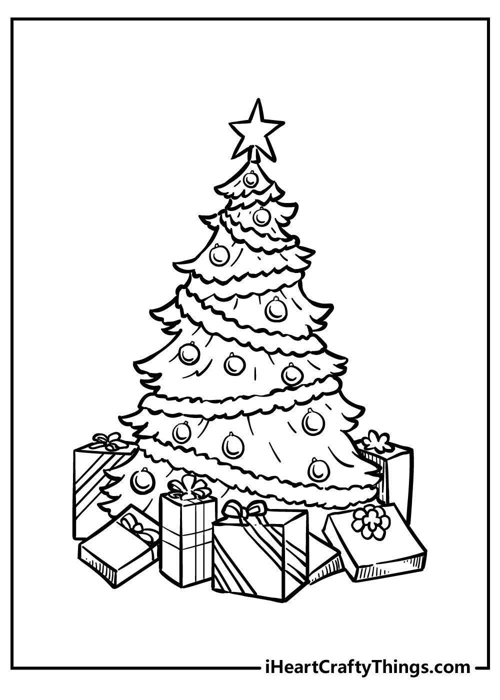 Christmas tree coloring pages free printables