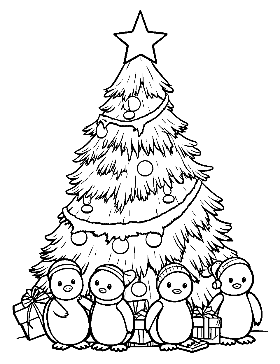 Christmas tree coloring pages free printables