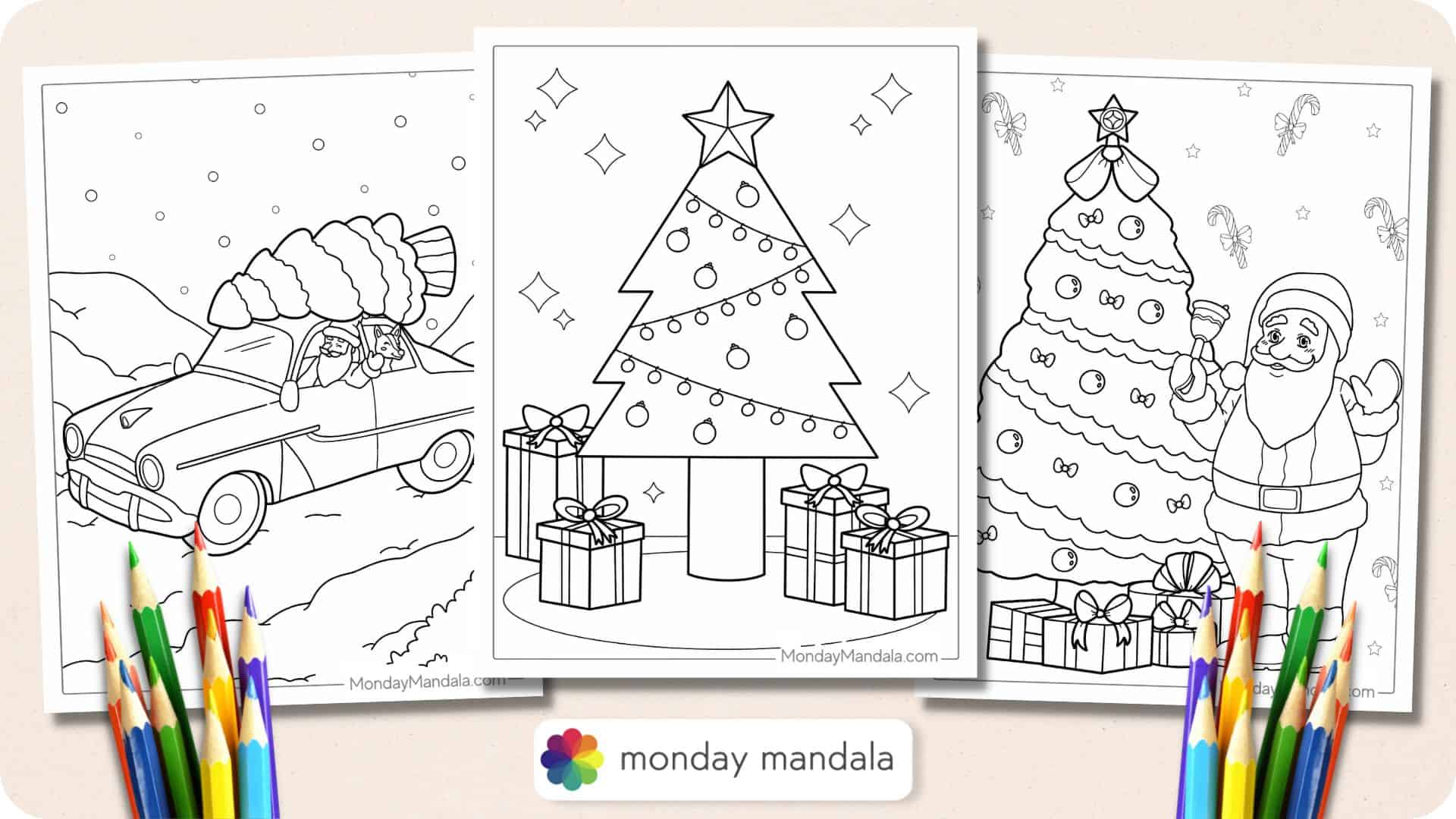 Christmas tree coloring pages free pdf printables