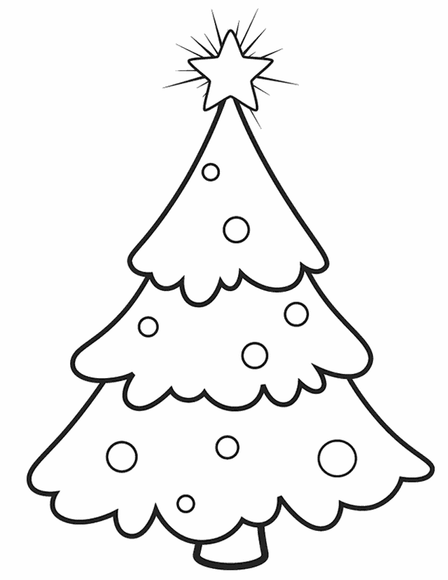 Free printable christmas tree coloring pages for kids