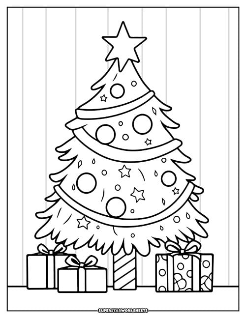 Christmas tree coloring pages