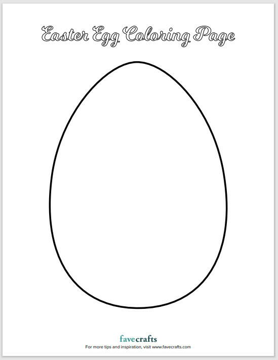 Plain easter egg coloring page