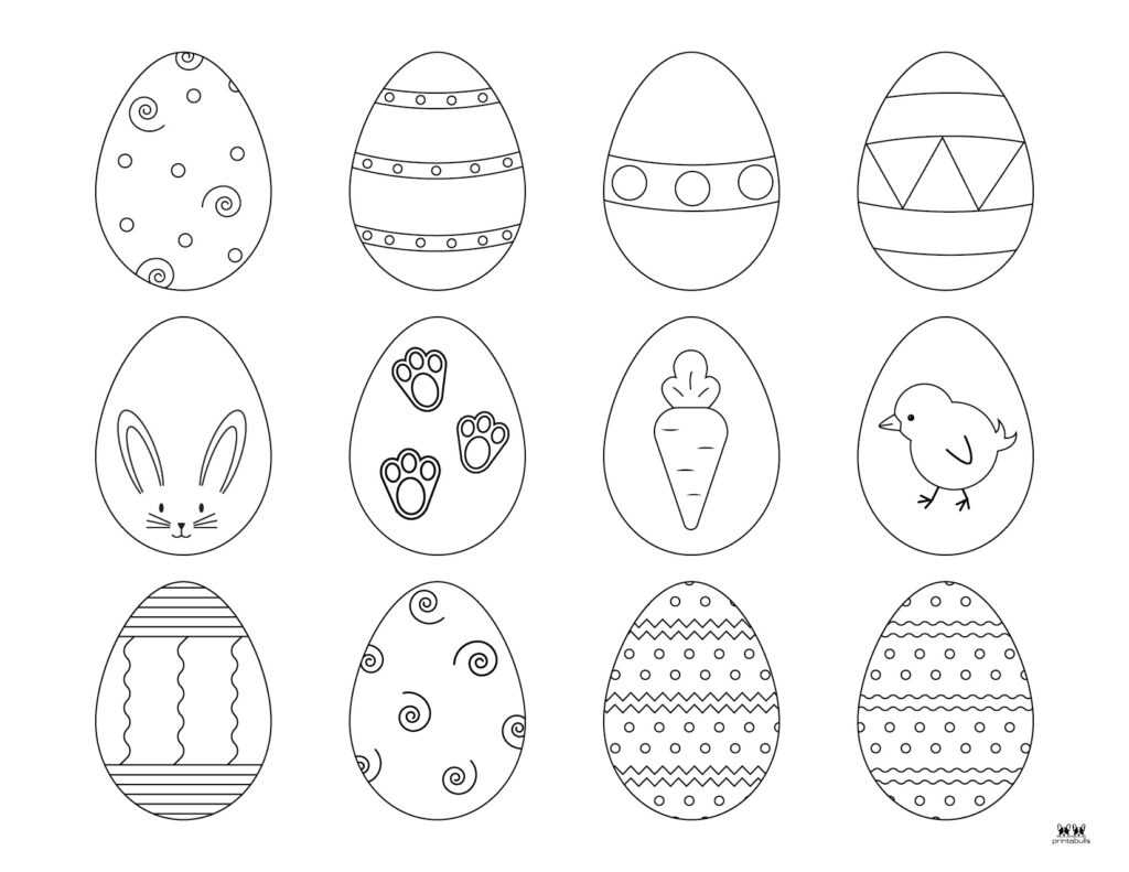 Easter egg templates coloring pages