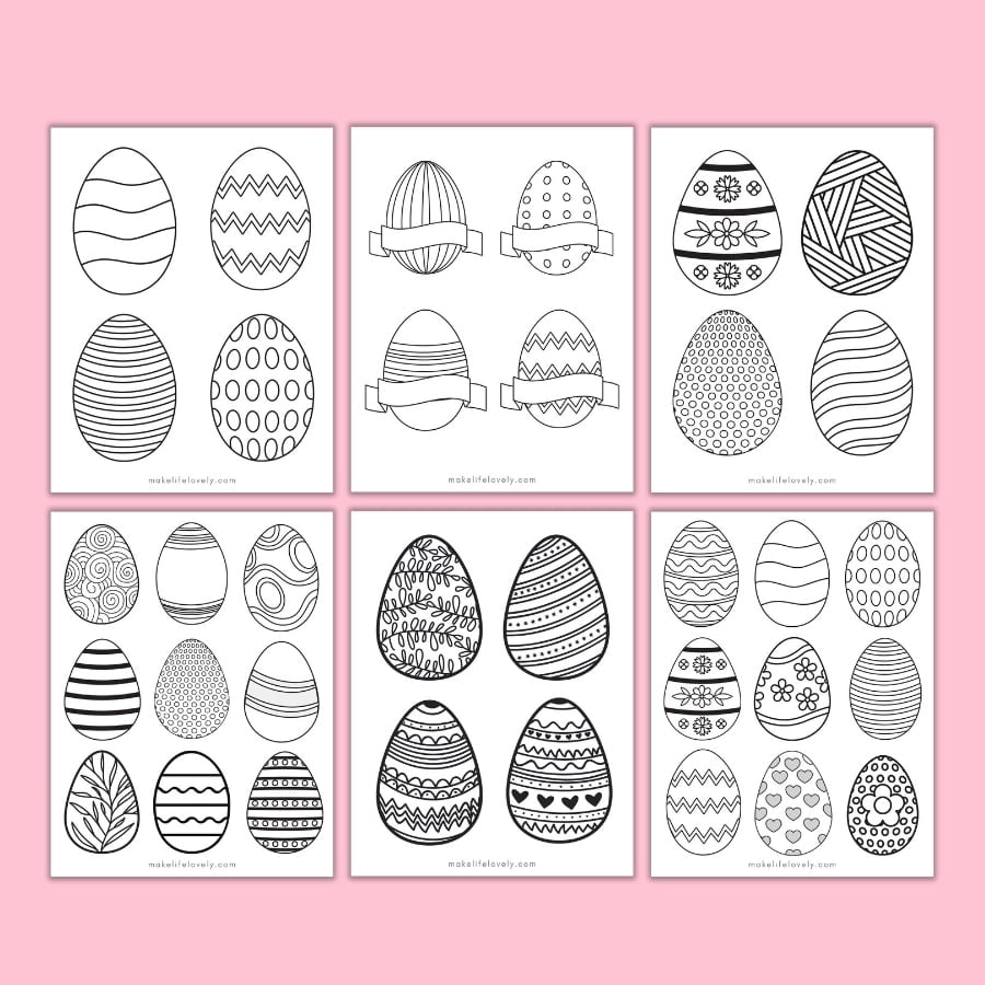 Free easter egg printable pages