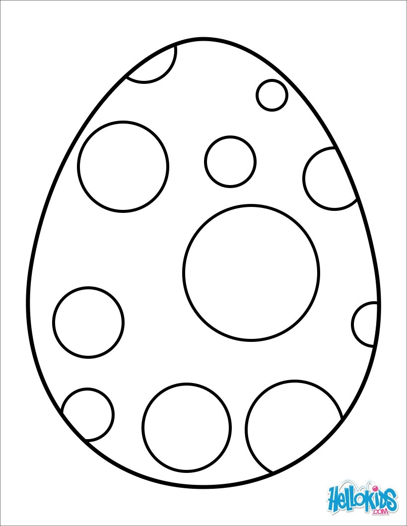 Polka dot chocolate egg coloring pages