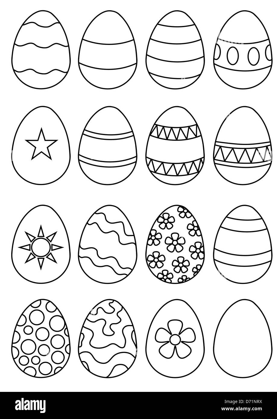 Easter eggs clipart black and white stock photos images