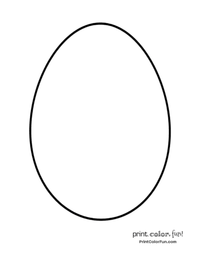 Sizes of blank easter egg shapes to print and color at