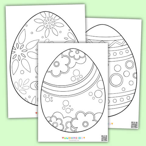 Printable easter egg template and colouring page pdf