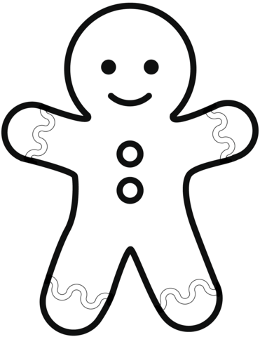 Simple gingerbread man coloring page free printable coloring pages