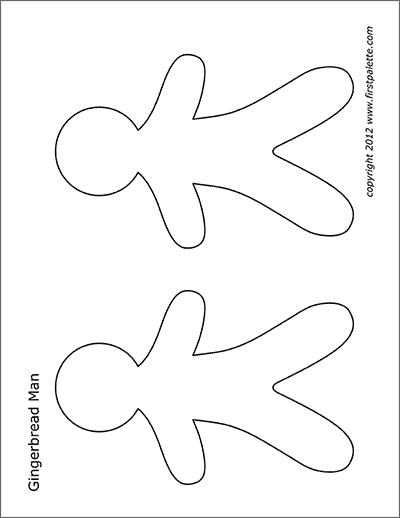 Gingerbread man free printable templates coloring pages