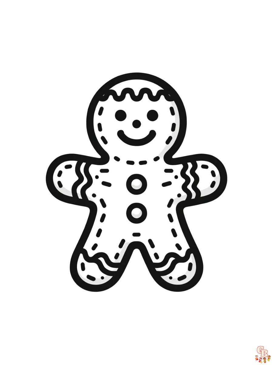 Gingerbread christmas coloring pages free printable for kids