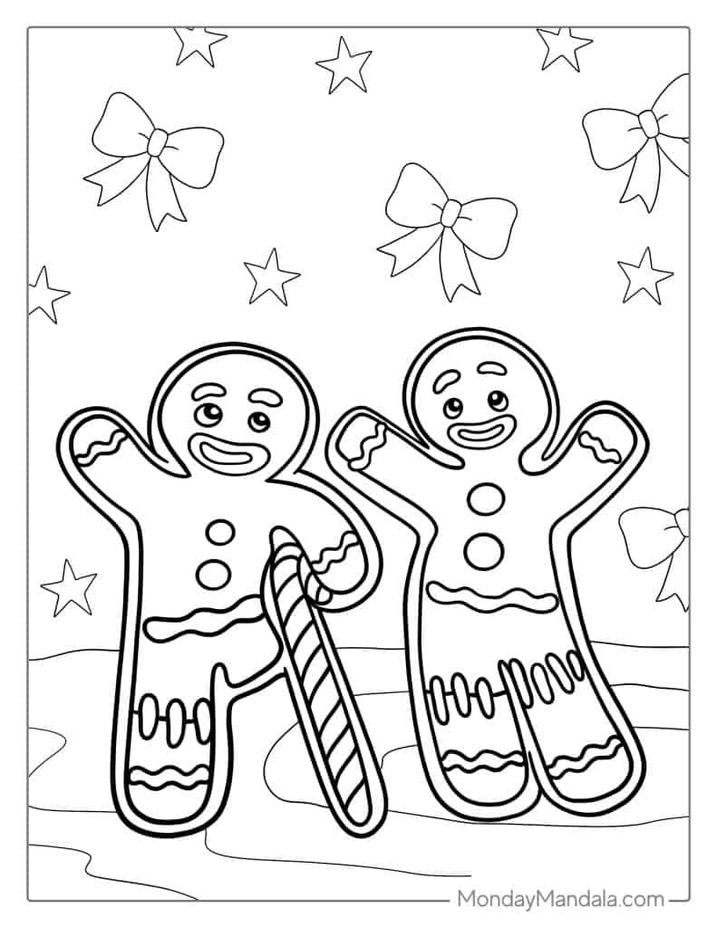 Gingerbread man coloring pages free pdf printables