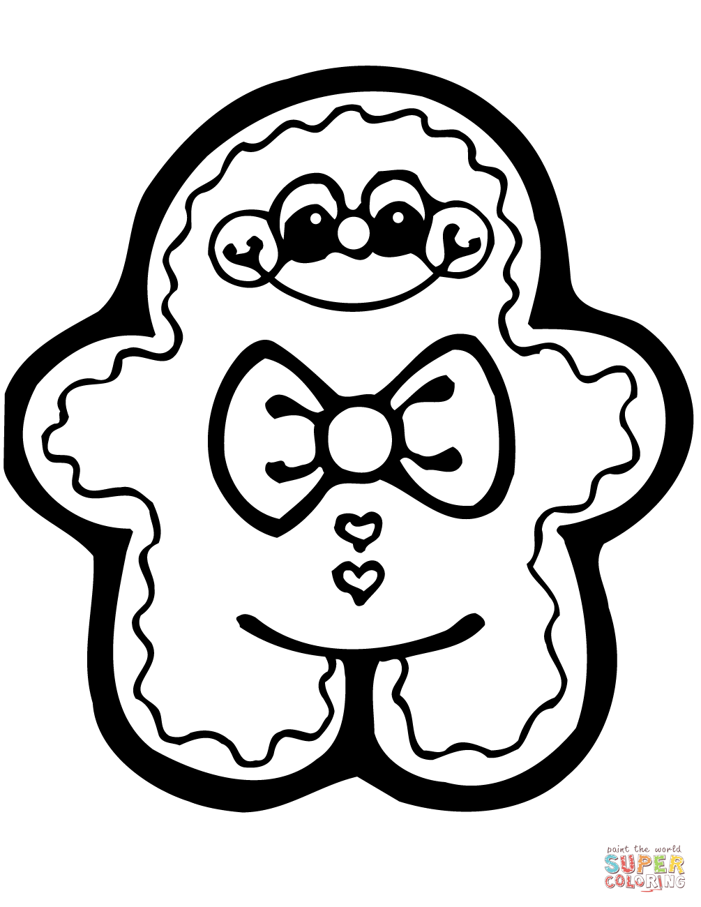 Cute gingerbread man coloring page free printable coloring pages