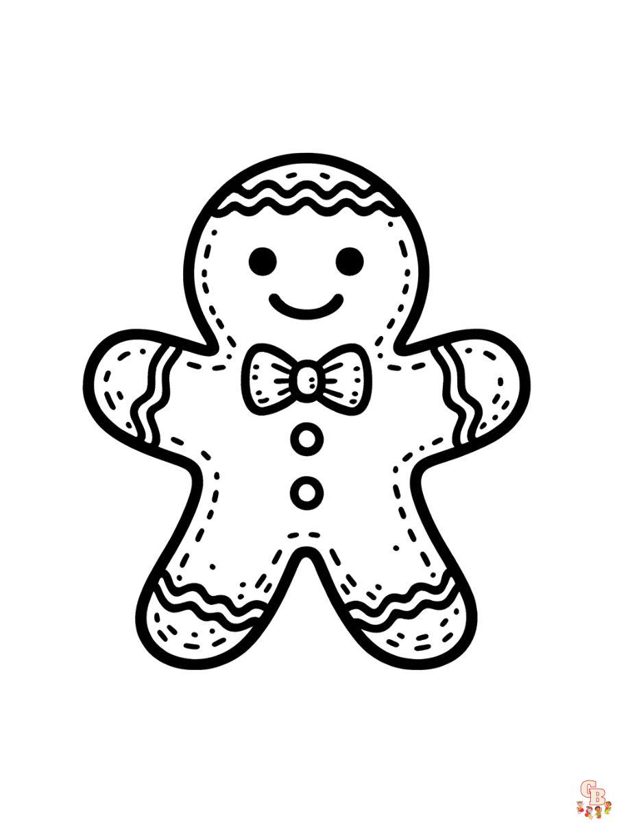 Gingerbread christmas coloring pages free printable for kids