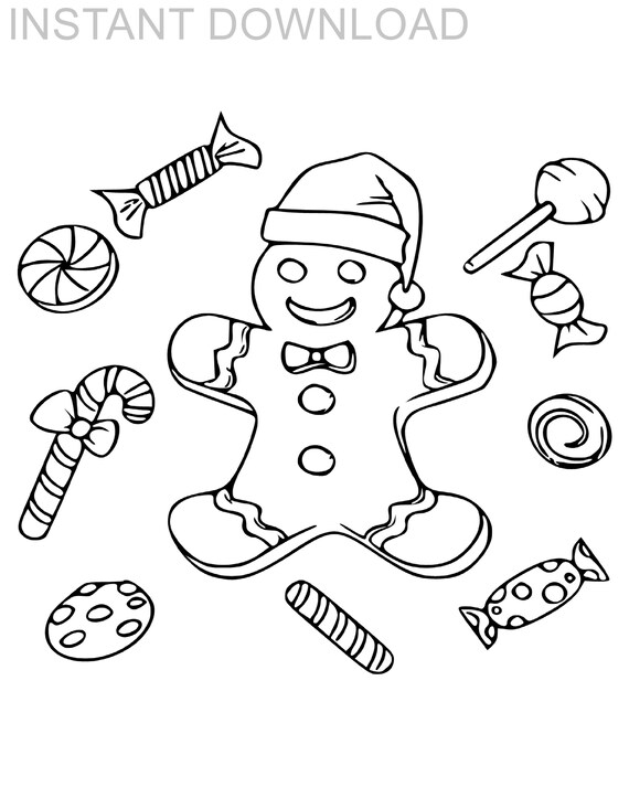 Printable x tray of christmas treats kids coloring pageinstant downloaddigital fileplus bonus