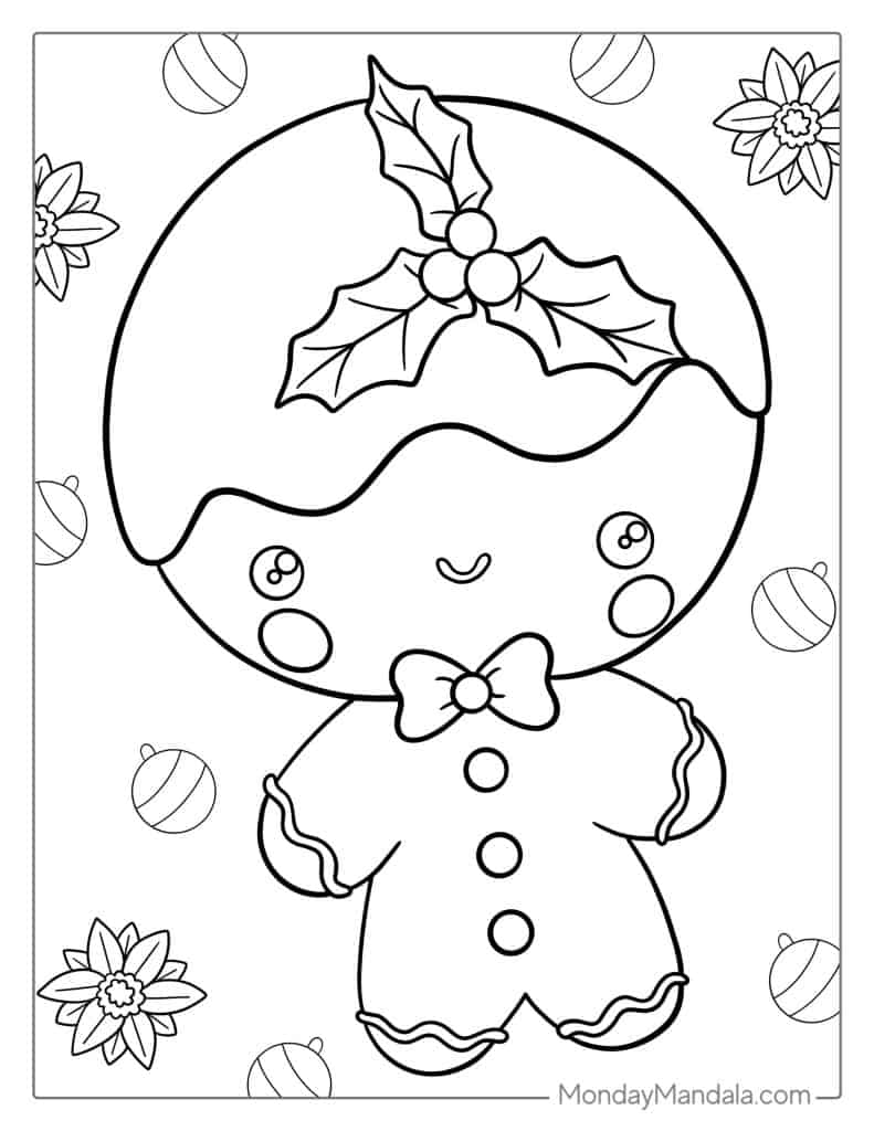 Gingerbread man coloring pages free pdf printables