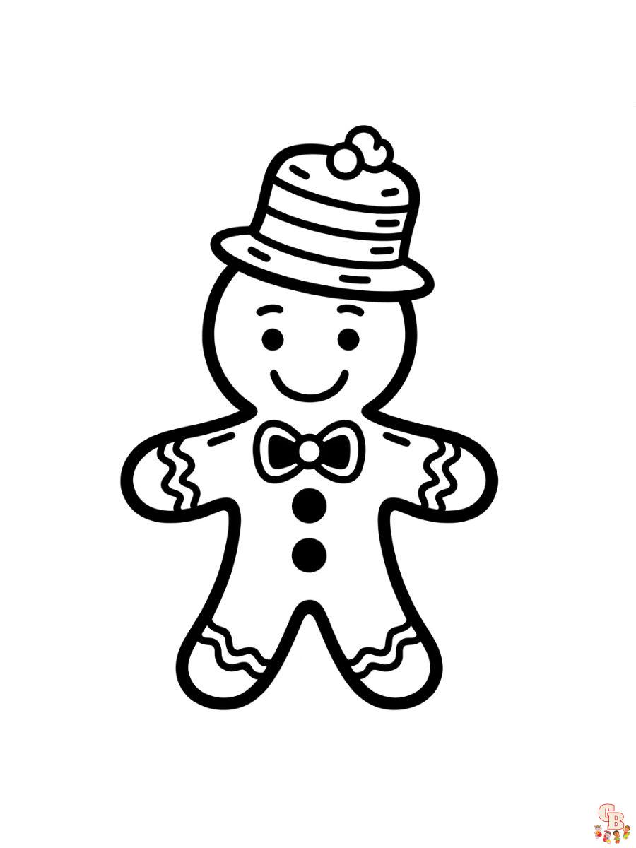 Gingerbread christmas coloring pages free printable for kids