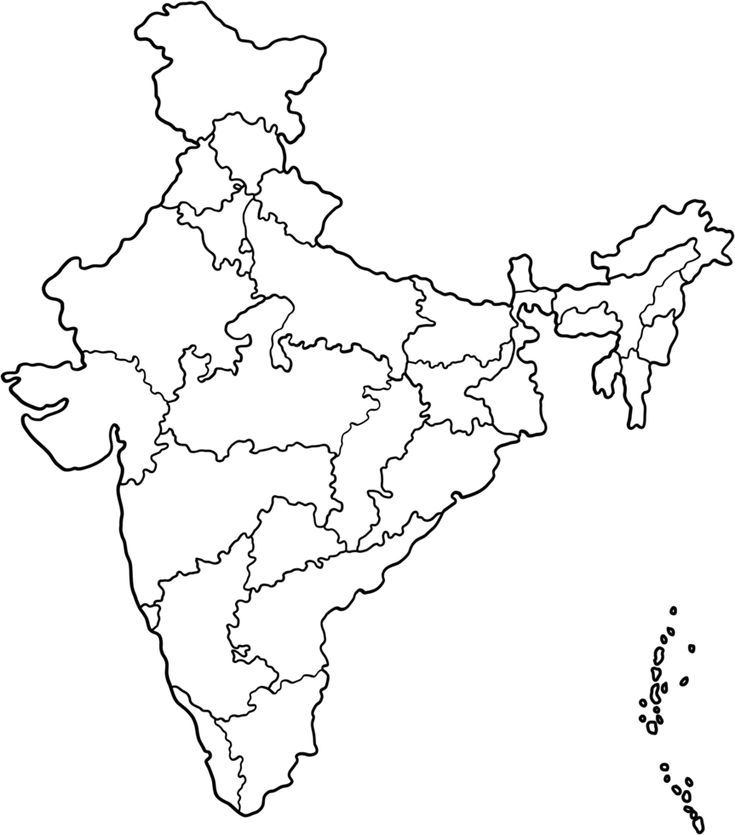 Doodle freehand drawing of india map india map kids printable coloring pages map