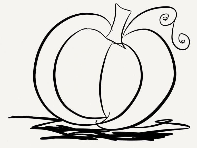 Simple pumpkin coloring page