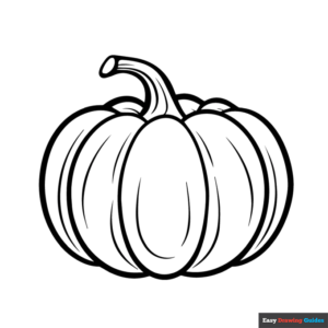 Plain pumpkin coloring page easy drawing guides