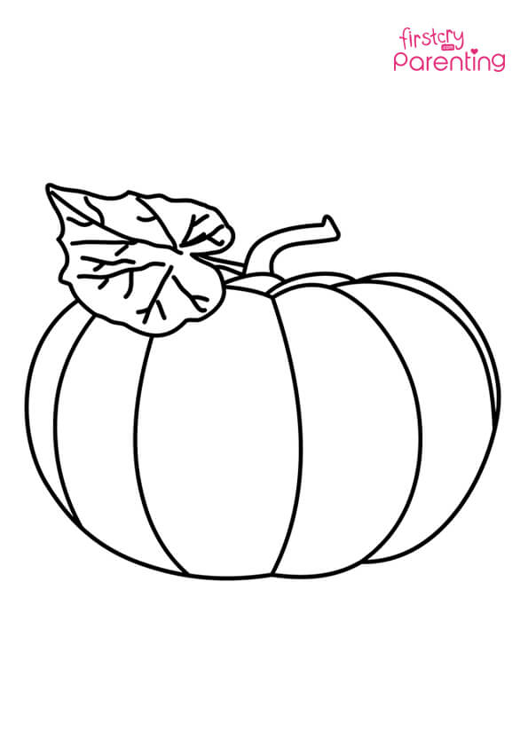 Simple pumpkin coloring page for kids