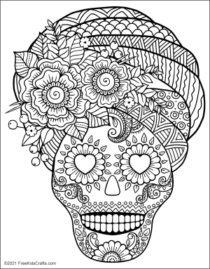 Sugar skulls coloring pages