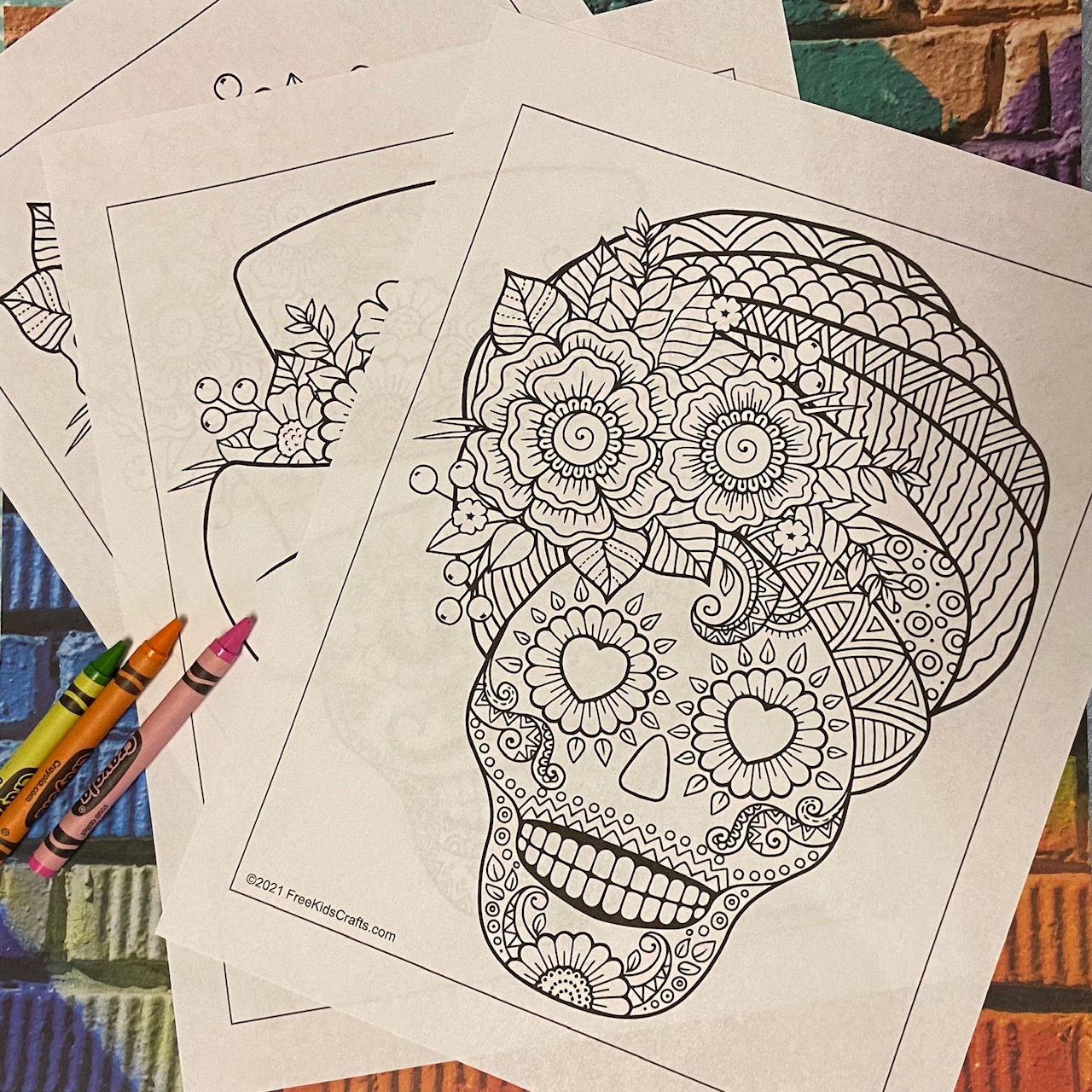 Sugar skulls coloring pages