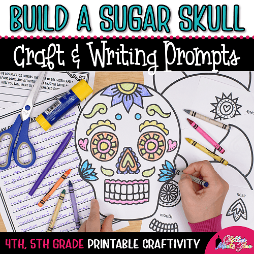 Sugar skull coloring craft â day of the dead craft for elementary