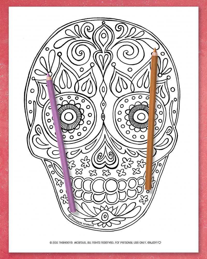 Sugar skull coloring pages