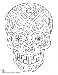 Day of the dead adult coloring pages