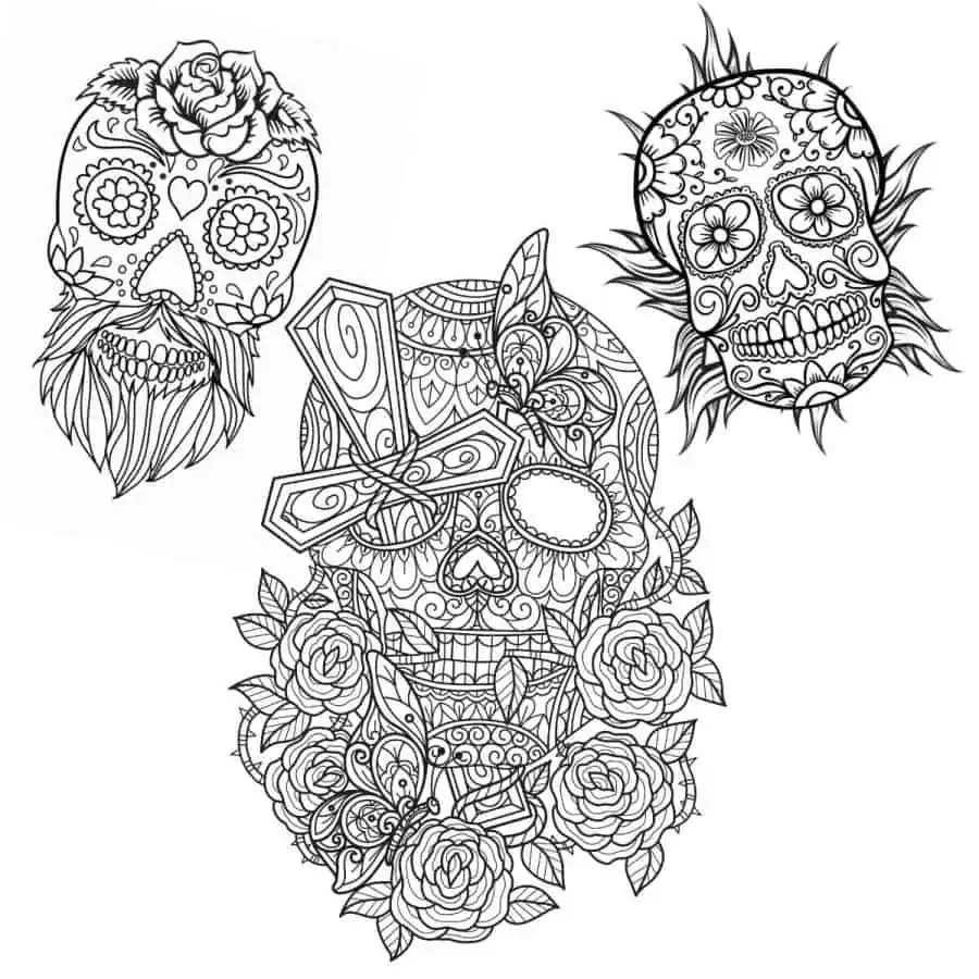 Free sugar skull coloring pages