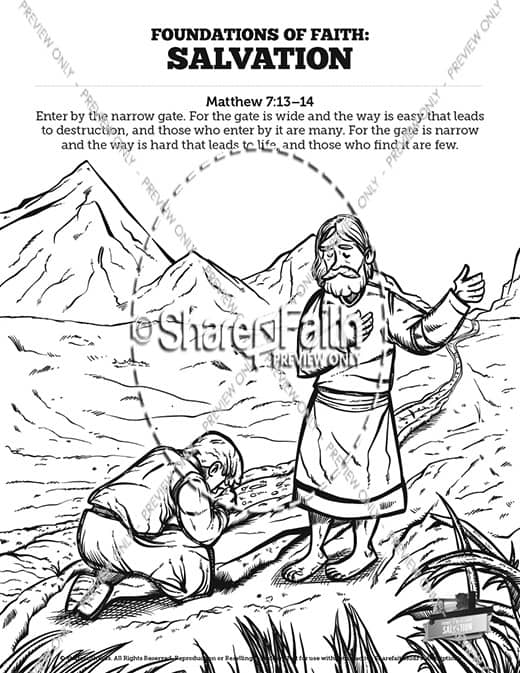 Matthew plan of salvation sunday school coloring pages â