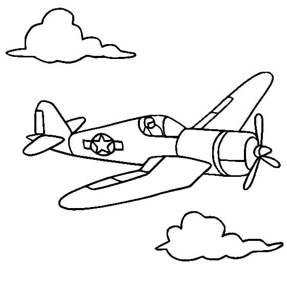 Fighter aircraft plane coloring page