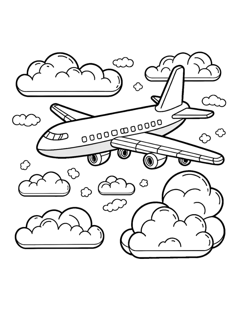 Free airplane coloring pages for kids