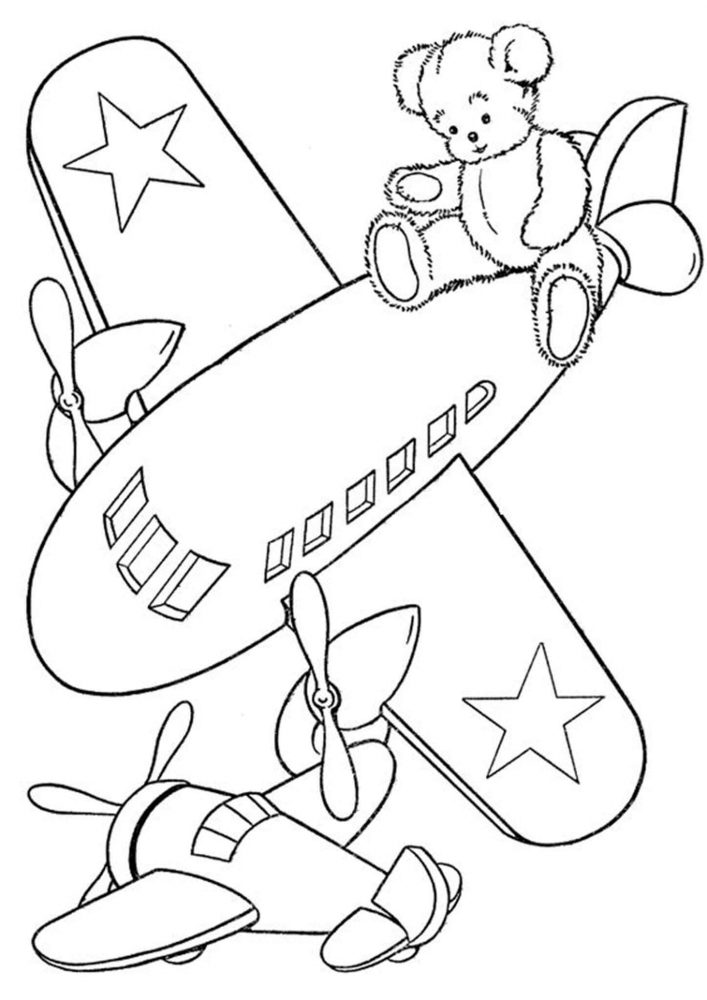 Free easy to print airplane coloring pages