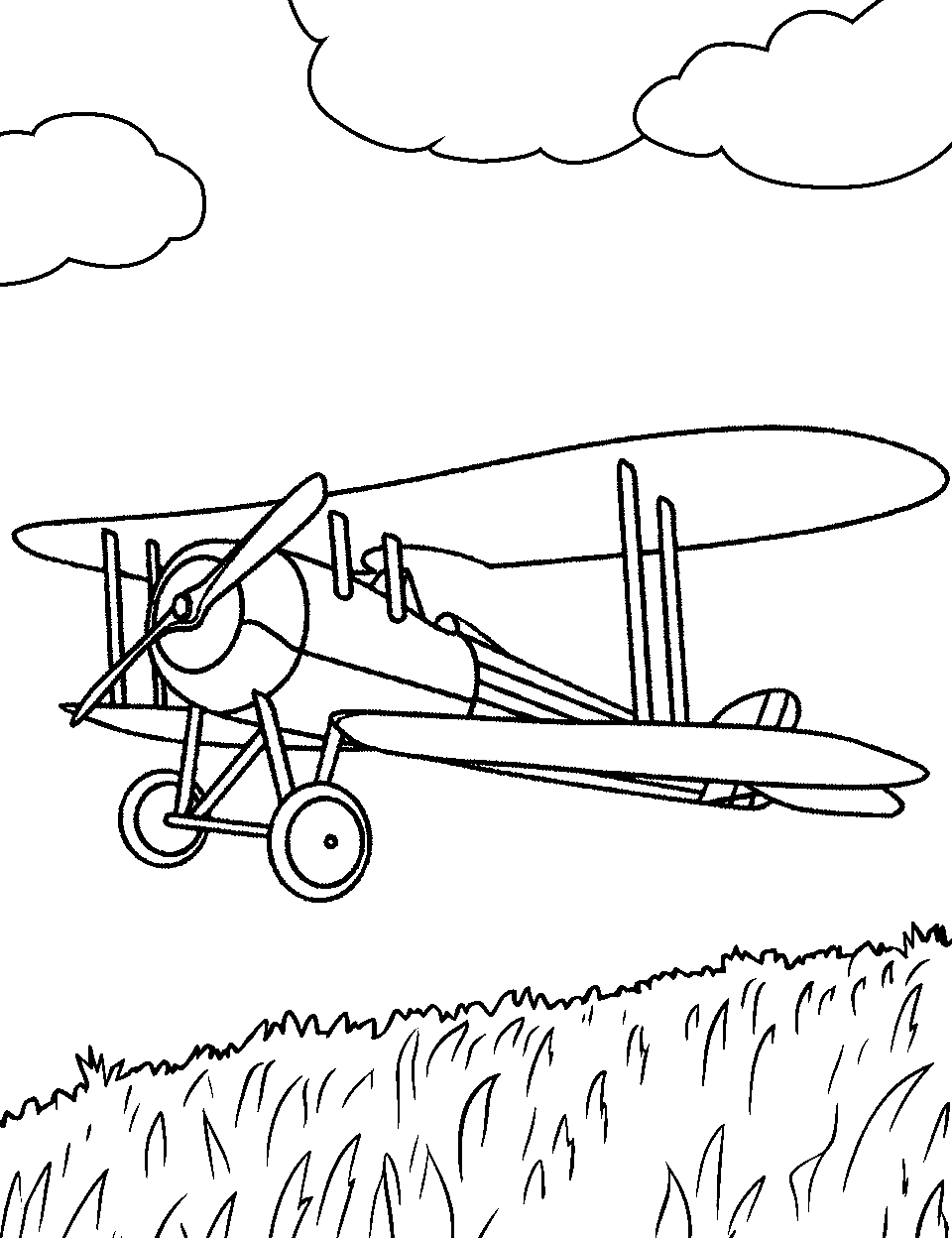 Airplane coloring pages free printable sheets