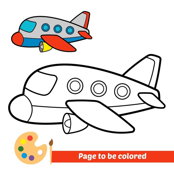 Thousand coloring book plane royalty