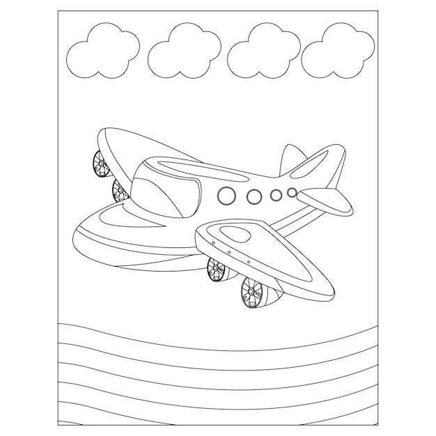 Kids airplane coloring page free printable